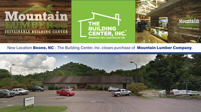 The Building Center, Inc. announces the acquisition of Mountain Lumber Company, Inc.,